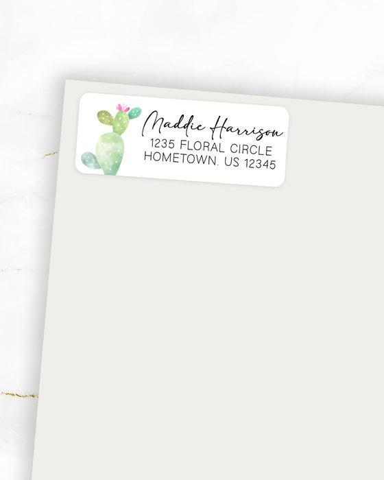 Watercolor Cactus Address Sticker Labels