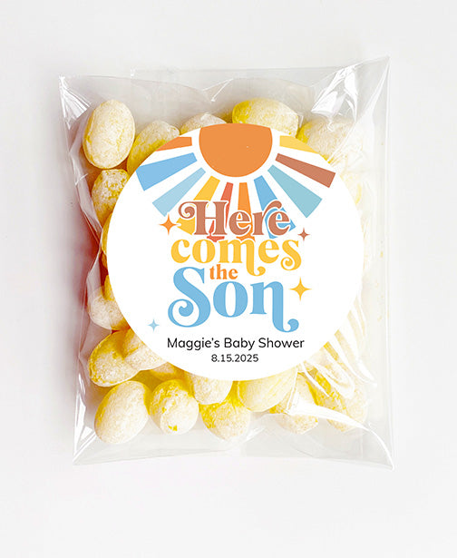 Here Comes the Son Baby Shower Stickers