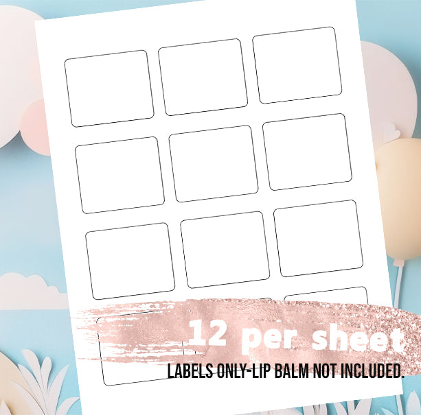 Pink Glitter Confetti Birthday Lip Balm Labels