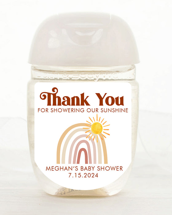 Boho Rainbow Baby Hand Sanitizer Label