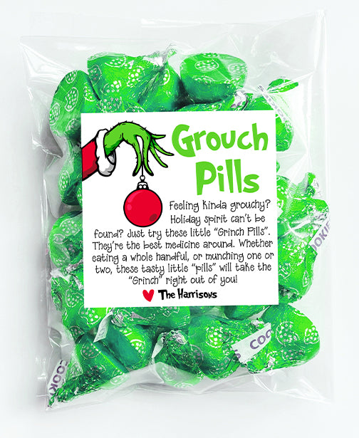 Grouch Pills Christmas Square Stickers