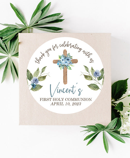 Blue Cross First Communion Stickers