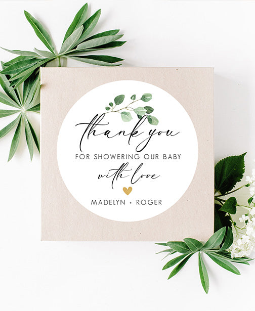 Botanical Simple Baby Shower Stickers