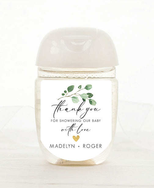 Simple Greenery Botanical Hand Sanitizer Label