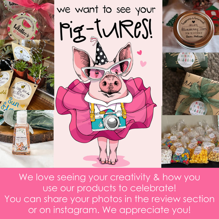 Pink Glitter Confetti Birthday Lip Balm Labels