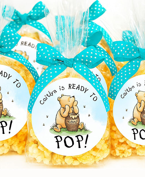 Ready to Pop Pooh Baby Shower Stickers