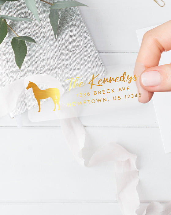 Horse Foil Address Sticker Labels