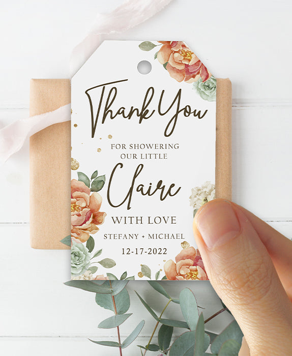 French Floral Baby Shower Hang Tags