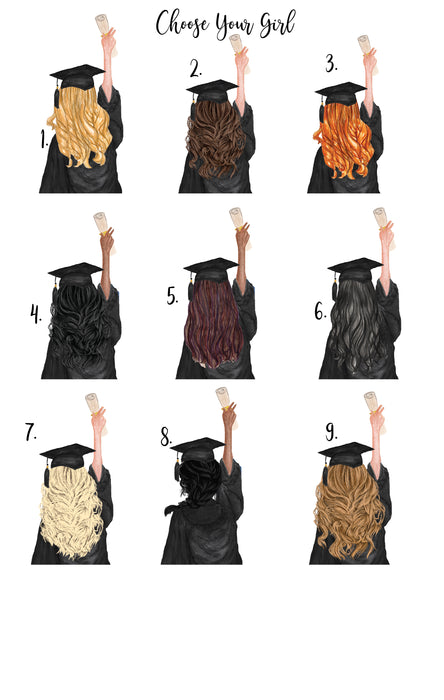 Custom Girl Graduation Stickers
