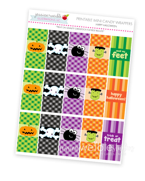 Happy Halloween Printable Mini Candy Wrappers