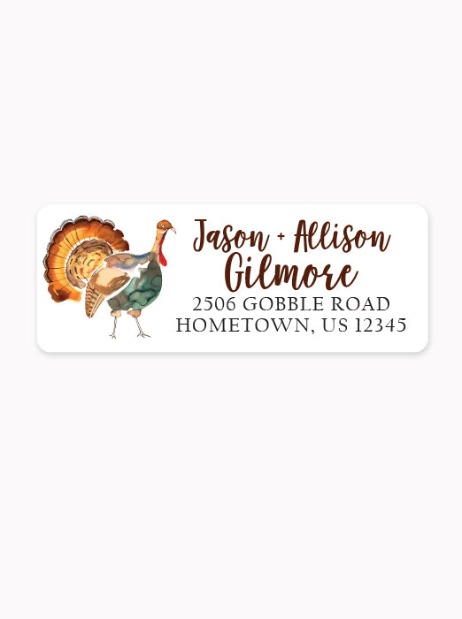 Watercolor Turkey Address Sticker Labels