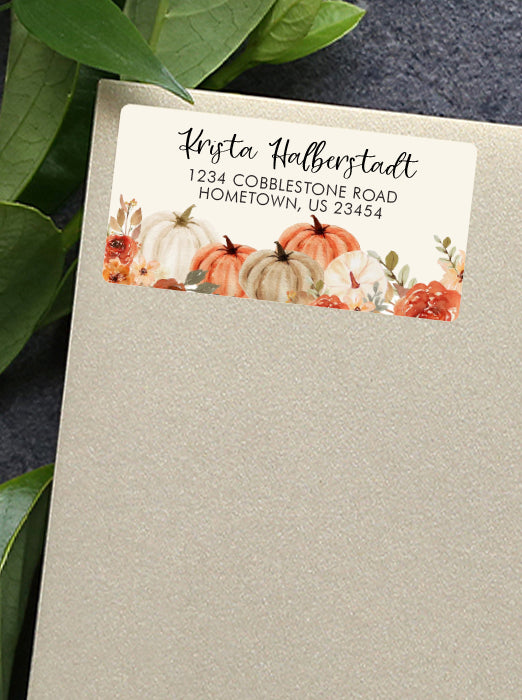 Fall Pumpkins Thanksgiving Return Address Labels