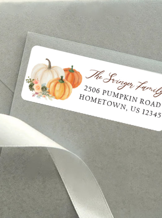 Lovely Pumpkins Return Address Sticker Labels