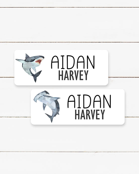 Hammerhead Shark Waterproof Name Labels