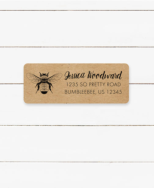 Vintage Bee Address Sticker Labels