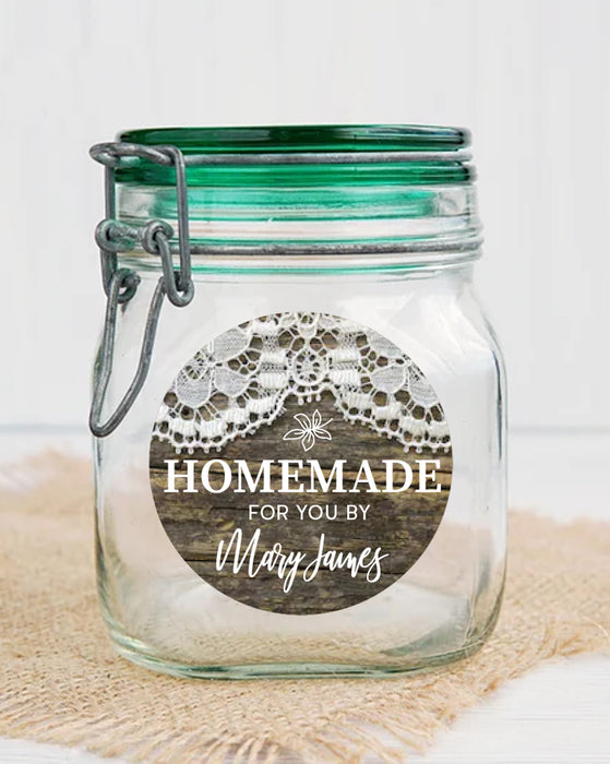 Rustic Lace Jam Canning Stickers
