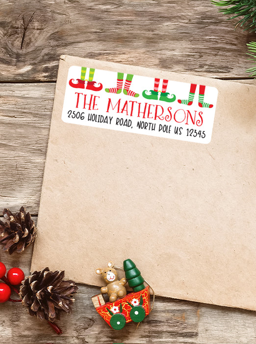 Christmas Feet Address Sticker Labels