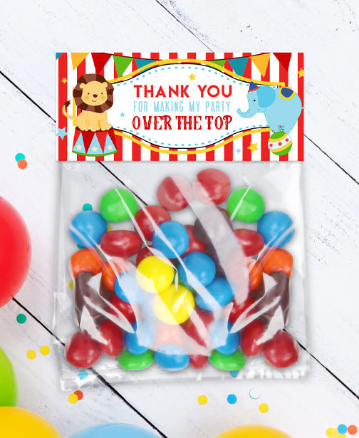 Carnival Circus Birthday Printable Bag Topper