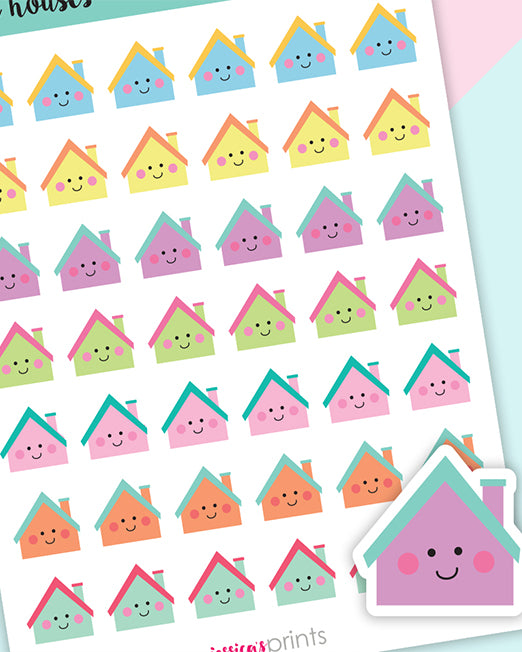 Cute Houses Planner Stickers