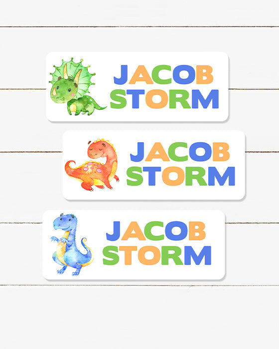 Dinosaurs Waterproof Name Labels