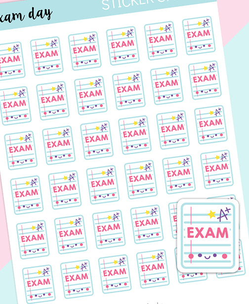 exam day planner stickers