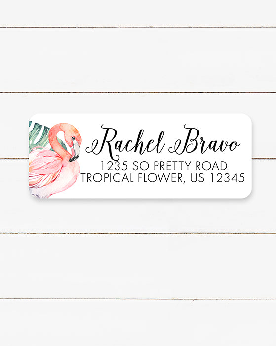 Elegant Flamingo Address Sticker Labels