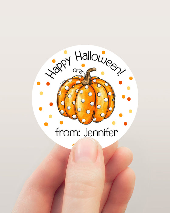 Dotty Pumpkin Halloween Treat Stickers
