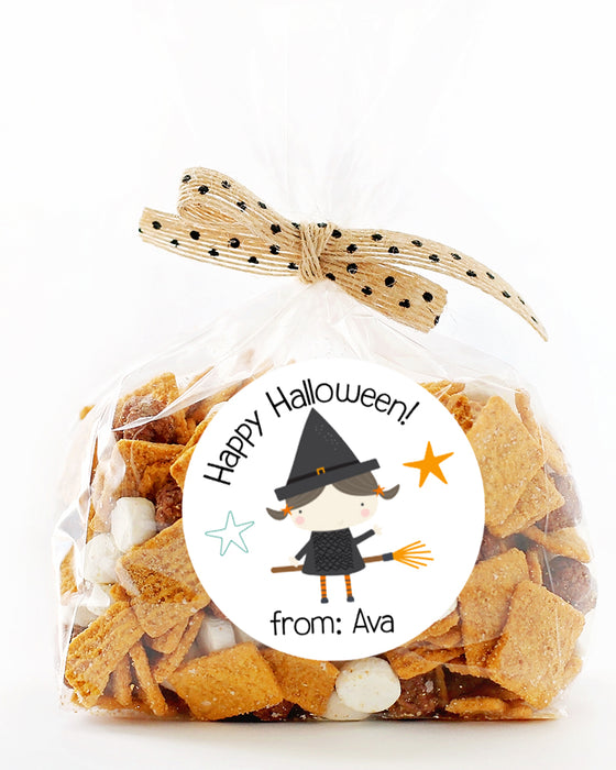 Little Witch Halloween Treat Stickers