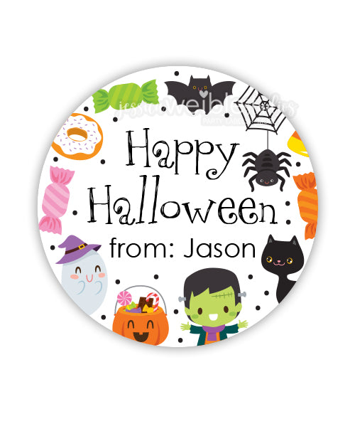 Happy Halloween Treat Stickers