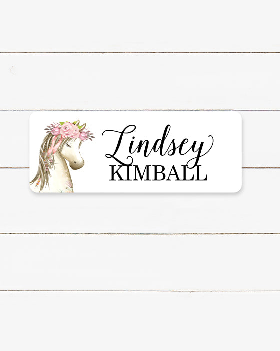 Pretty Pony Waterproof Name Labels