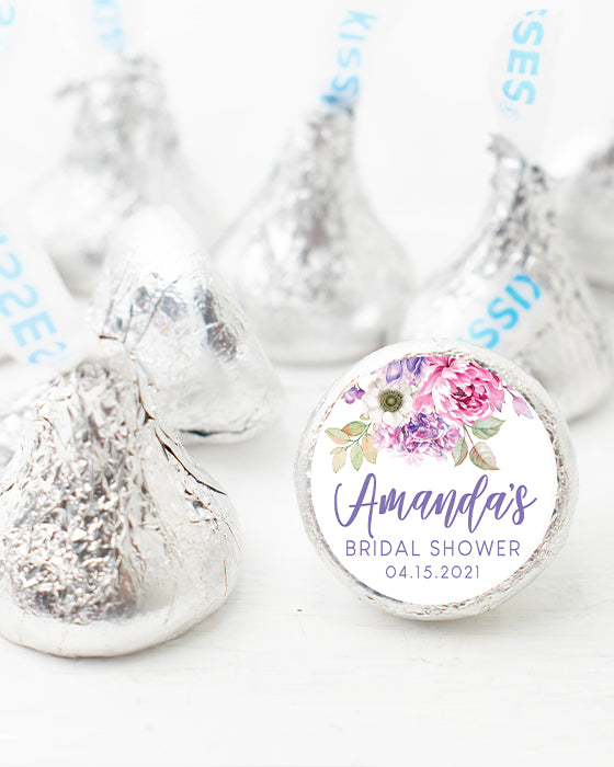 Purple Floral Candy Stickers
