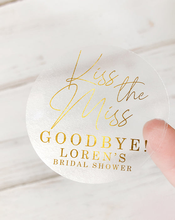Kiss the Miss Goodbye Bachelorette Foil Stickers
