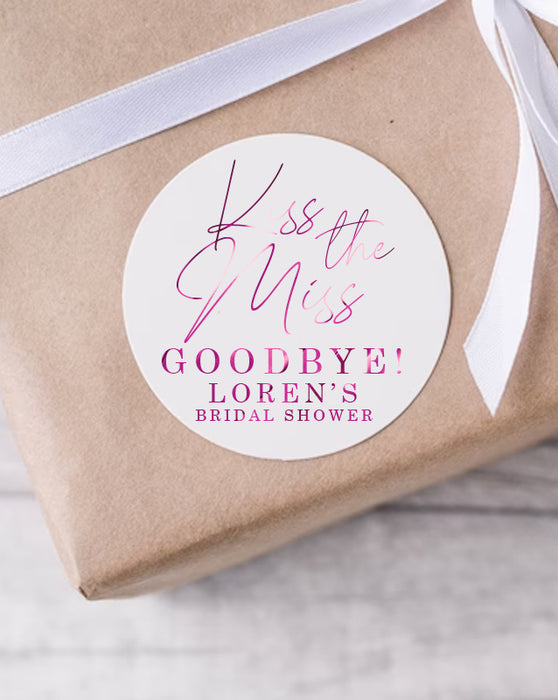 Kiss the Miss Goodbye Bachelorette Foil Stickers