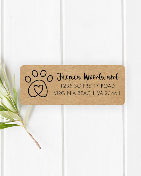 puppy paw address sticker labels