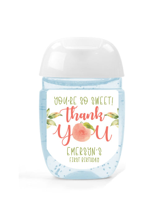 Sweet Peach Hand Sanitizer Label