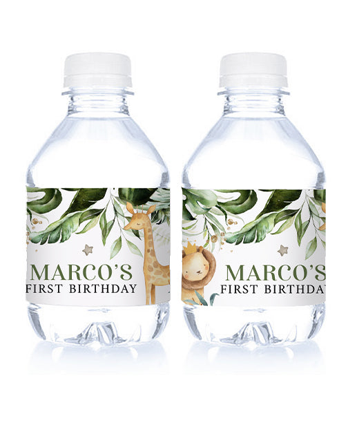 Sweet Safari Water Bottle Labels