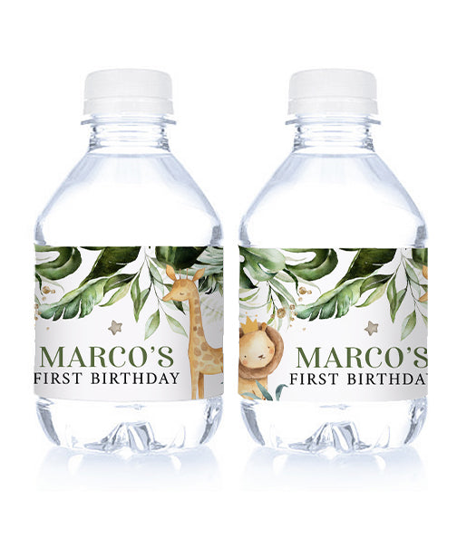 Sweet Safari Water Bottle Labels