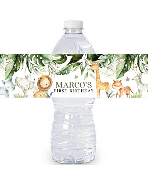 Sweet Safari Water Bottle Labels