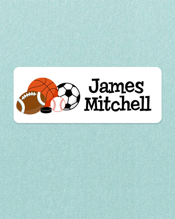 Sports Balls Waterproof Name Labels