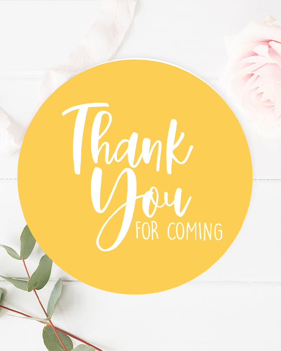 Simple Thank You For Coming Party Stickers