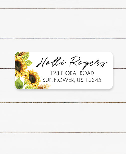 Sunflowers Address Sticker Labels