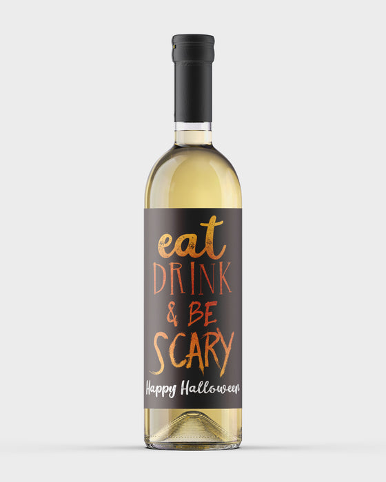 Eat Drink & Be Scary Halloween Wine Labels