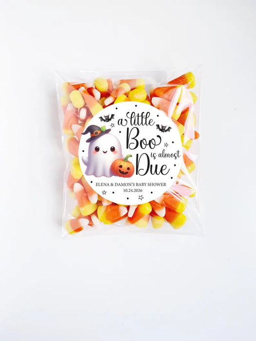 A Boo is Almost Due Halloween Baby Shower Stickers