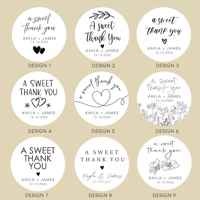 A Sweet Thank You Stickers
