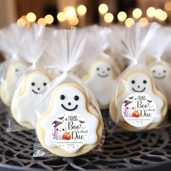 A Boo is Almost Due Halloween Baby Shower Stickers