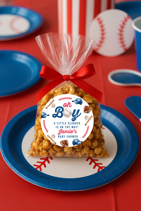 Oh Boy Baseball Baby Shower Stickers