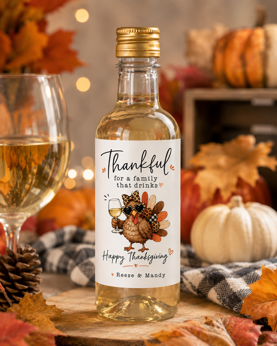 Funny Family Thanksgiving Wine Labels