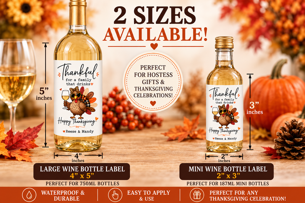 Funny Family Thanksgiving Wine Labels