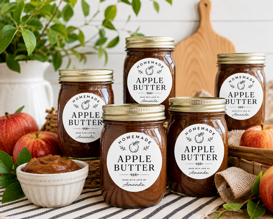 Simple Apple Butter Canning Jar Labels
