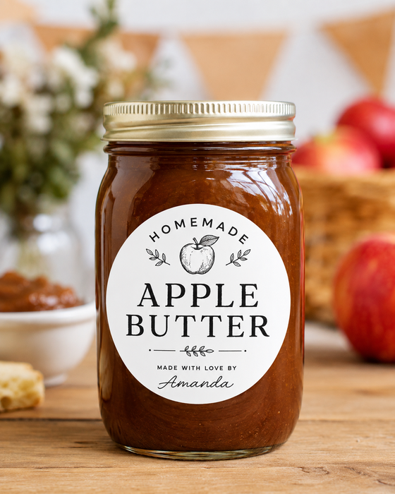 Simple Apple Butter Canning Jar Labels